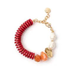 Bracciale Jane Rosso, Agata e Perla - Rosso