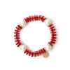 Bracciale Jane Rosso e Perla - Rosso