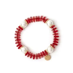Bracciale Jane Rosso e Perla - Rosso