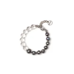 Bracciale perle e boule Jane - Grigio