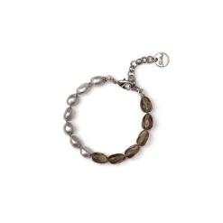 Bracciale perle e perline Jane - Grigio