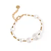 Bracciale sfere e barrette Clorofilla - Bianco