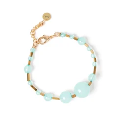 Bracciale sfere e barrette Clorofilla - Turchese
