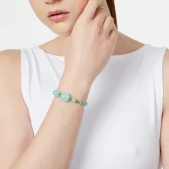 Bracciale sfere e barrette Clorofilla - Turchese