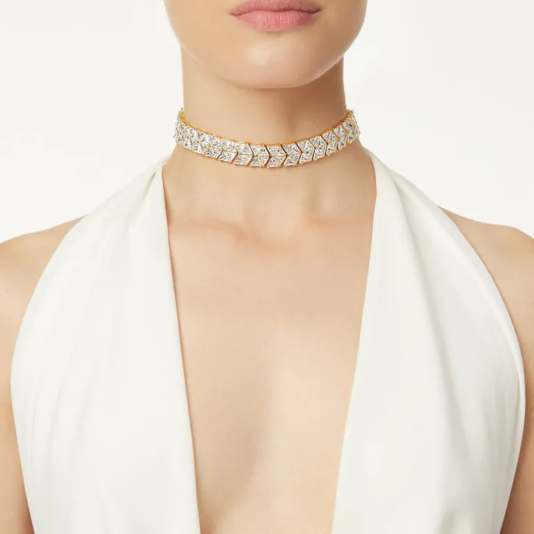 Choker triangoli di zirconi Eva - Oro