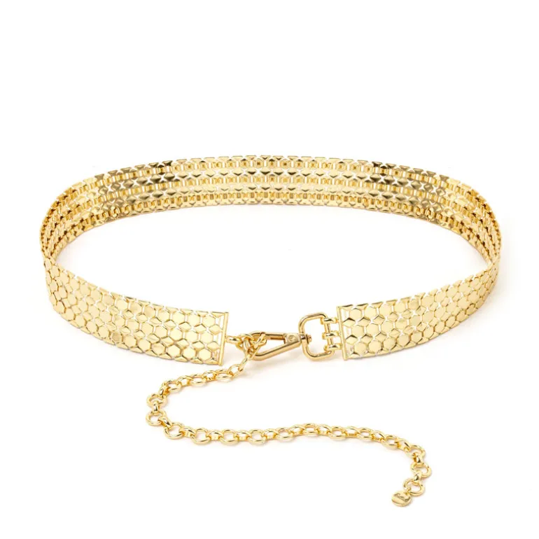 Cintura catena a placchette geometriche Brienne - Oro