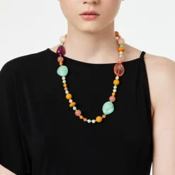 Collana a boule ed elementi traslucidi Chantal - Multicolor