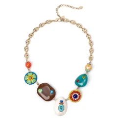 Collana a maglie marinare e charm Partenope - Multicolor