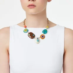 Collana a maglie marinare e charm Partenope - Multicolor