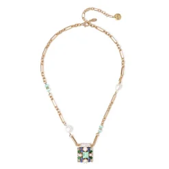 Collana alternata e quadrato Sirens - Blu