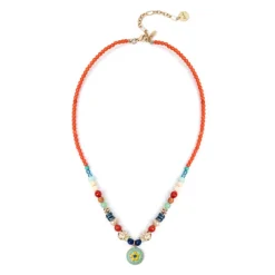 Collana boule e charm a disco Partenope - Multicolor