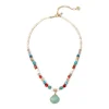 Collana boule e conchiglia pendente Partenope - Multicolor