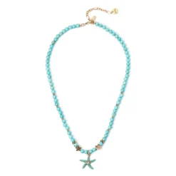 Collana boule e stella marina Partenope - Turchese