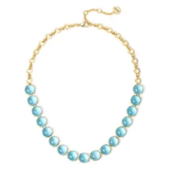 Collana catena e cabochon Blossom - Blu