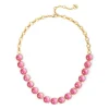 Collana catena e cabochon Blossom - Fucsia