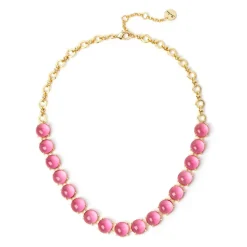 Collana catena e cabochon Blossom - Fucsia
