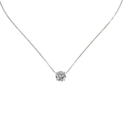 Collana con grande zircone pendente Pearl - Bianco