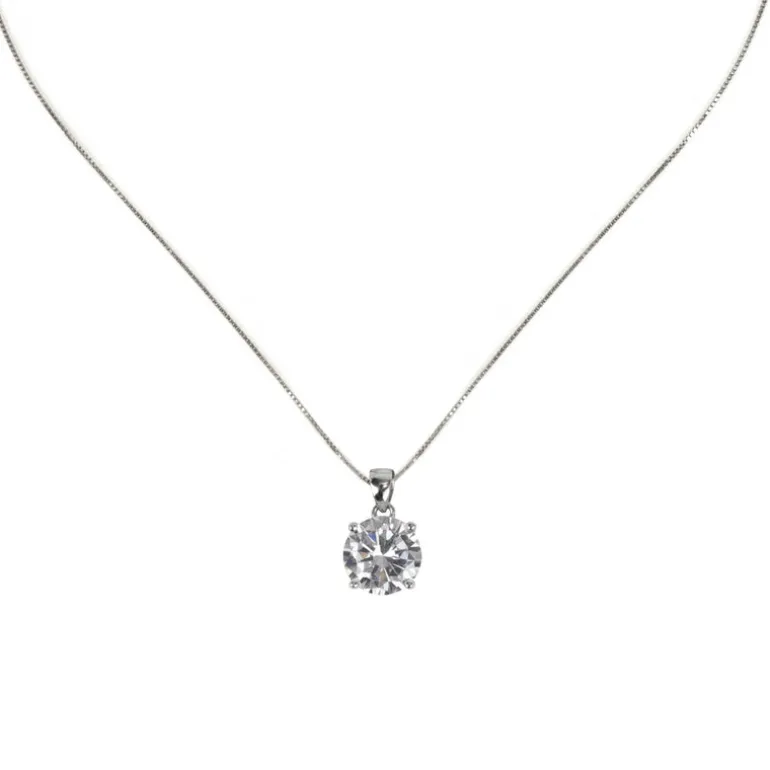 Collana con grande zircone Pearl - Bianco