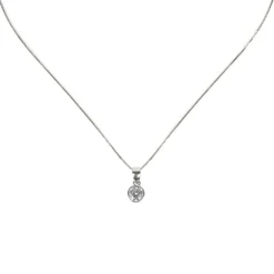Collana con piccolo zircone Pearl - Bianco