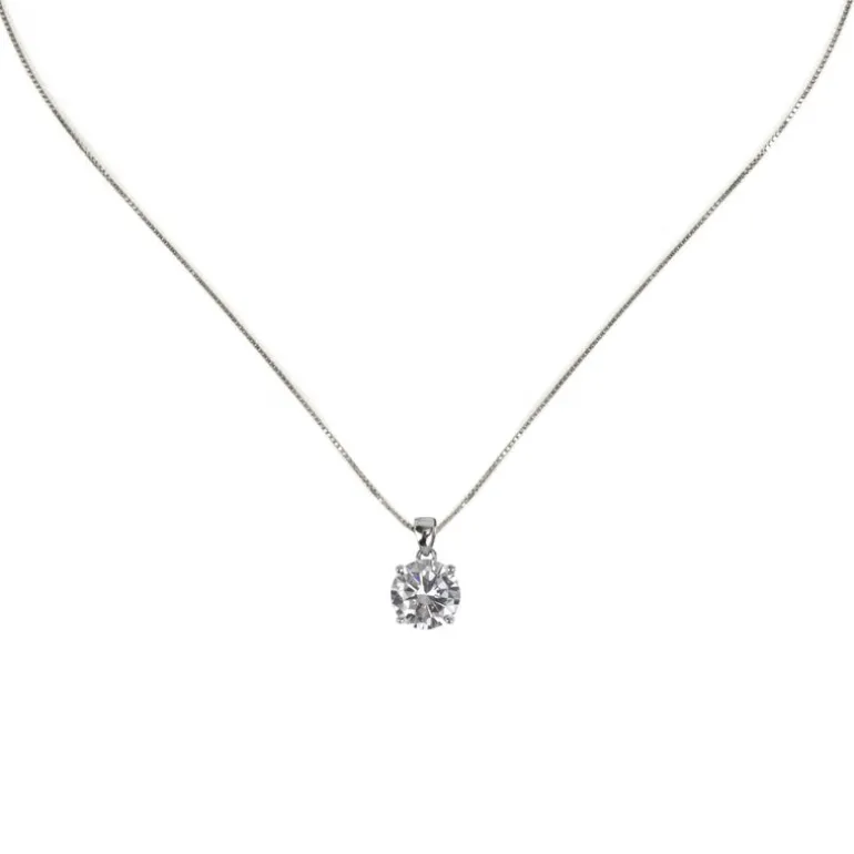 Collana con zircone brillante Pearl - Bianco