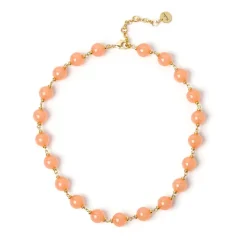 Collana corta a boule cromatiche incatenate Chantal - Arancio