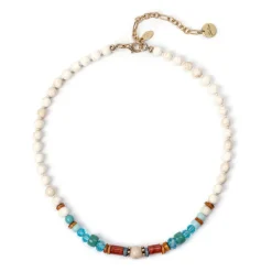 Collana corta boule, anellini, perline Partenope - Multicolor