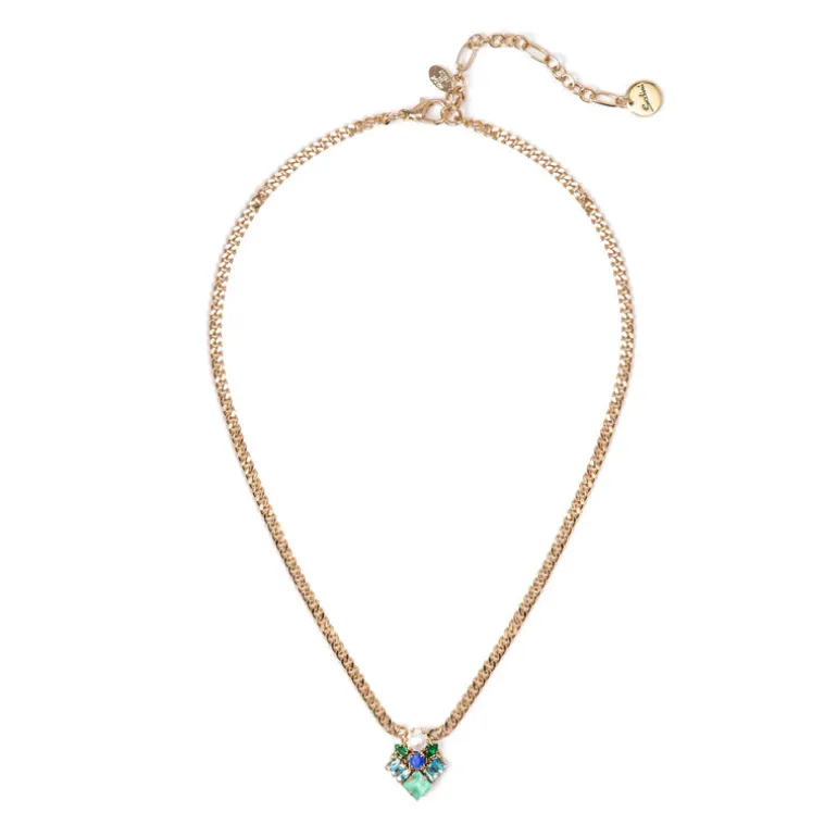 Collana corta con charm geometrico Sirens - Blu