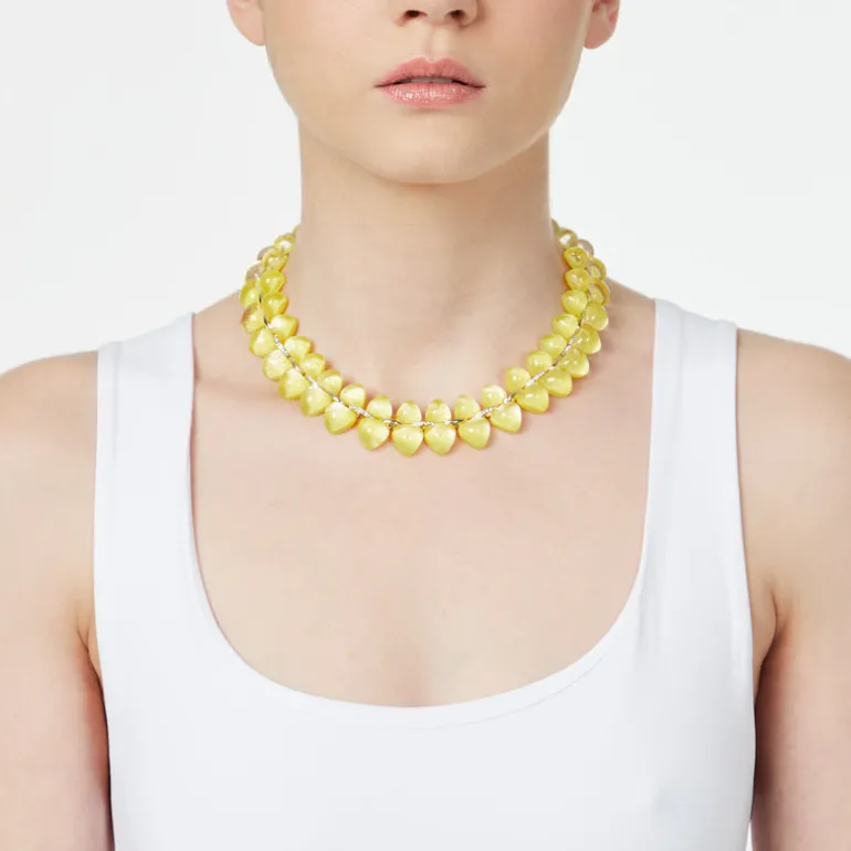 Collana corta con duplice filo Cocoon - Giallo