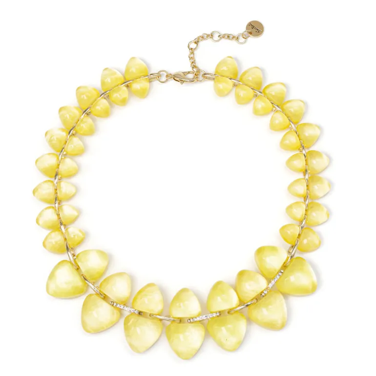Collana corta con gemme a due dimensioni Cocoon - Giallo
