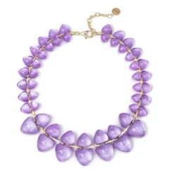 Collana corta con gemme a due dimensioni Cocoon - Viola