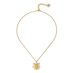 Collana corta con insettino pendente Flora - Multicolor