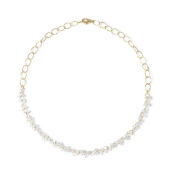 Collana corta con piccoli zirconi Kristall - Bianco