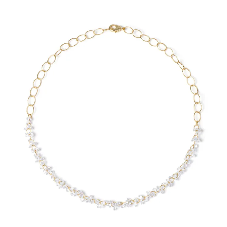 Collana corta con piccoli zirconi Kristall - Bianco