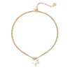 Collana corta groumette e stella marina Partenope - Bianco