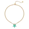 Collana corta groumette e stella marina Partenope - Turchese