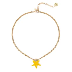 Collana corta groumette e stella marina Partenope - Giallo