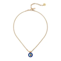 Collana corta groumette e pendente circolare Partenope - Turchese