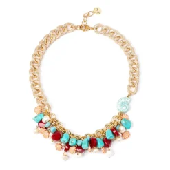 Collana corta groumette e pendenti Ondina - Multicolor