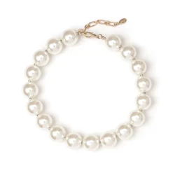 Collana corta maxi boules Kelly - Bianco