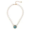 Collana corta perle e charm a rombo Sirens - Blu