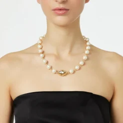 Collana corta perle incatenate Leila - Oro