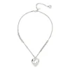 Collana corta rolò e cuore Amaranta - Argento