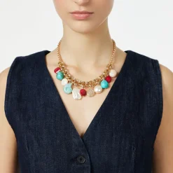 Collana corta rolò e pendenti Ondina - Multicolor