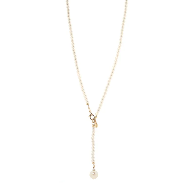 Collana di perle a Y Kelly - Bianco
