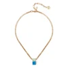 Collana groumette e charm a due cristalli Sirens - Blu