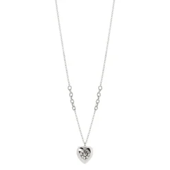 Collana lunga con cuore pendente Amaranta - Argento