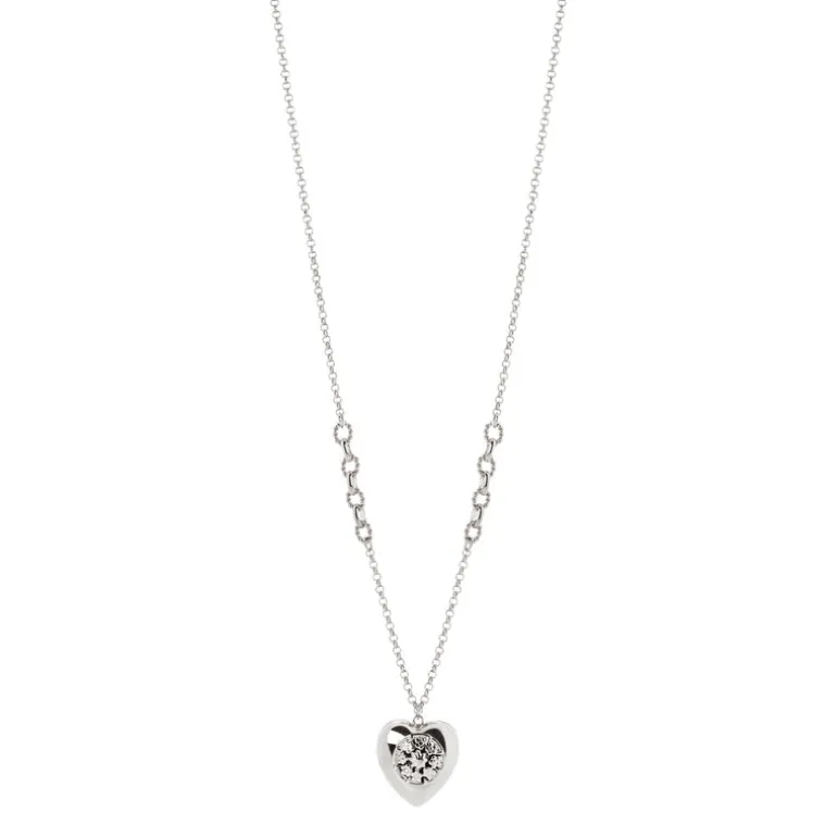 Collana lunga con cuore pendente Amaranta - Argento