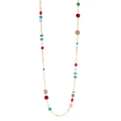 Collana lunga con elementi incatenati Ondina - Multicolor