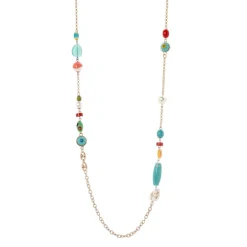 Collana lunga con elementi incatenati Partenope - Multicolor