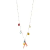 Collana lunga mini boule e corallo Partenope - Multicolor